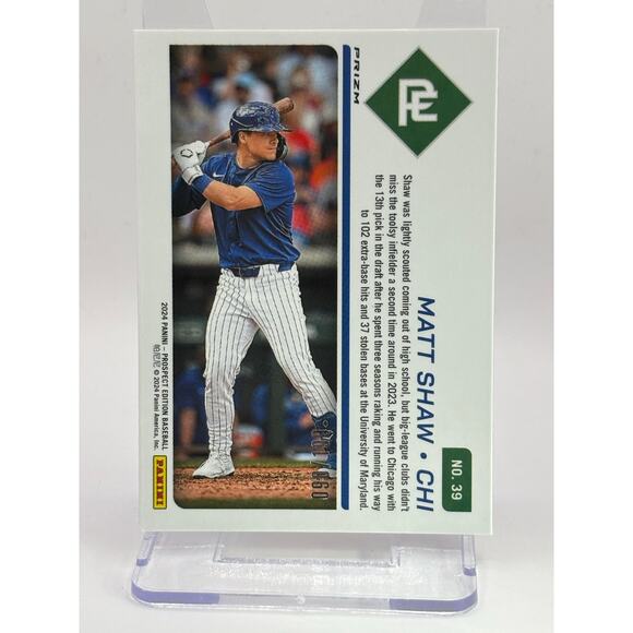 2024 Panini Prospect Edition Matt Shaw Red Holo 90/199 SP Chicago Cubs - Picture 2 of 2